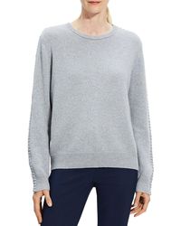 Theory - Cashmere Whipstitch Crewneck Sweater - Lyst
