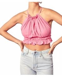 Idem Ditto - Ruched Halter Neck Summer Top - Lyst
