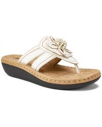White Mountain - Carnation Faux Leather Slide On Thong Sandals - Lyst
