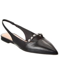 Stuart Weitzman - Pearl Leather Slingback Flat - Lyst