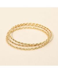 Fashnzfab - Secret Box_3Pcs Stainless Steel Twisted Stackable Multi Layered Bangle Bracelets - Lyst
