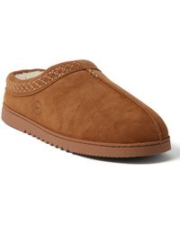 Dearfoams - Dean Genuine Suede Clog Slipper With Embroidery - Lyst
