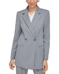 Calvin Klein - Striped Shoulder Pads Double-Breasted Blazer - Lyst
