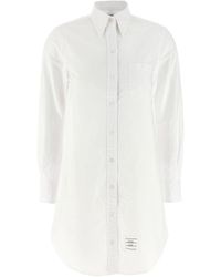 Thom Browne - Oxford Cotton Mini Shirt Dress - Lyst