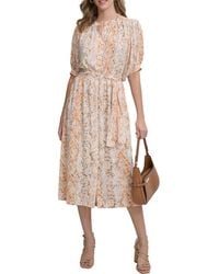 Calvin Klein - Printed Polyester Shirtdress - Lyst