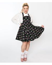 Unique Vintage - Plus Size & Pink Cherries Brionne Pinafore Skirt - Lyst
