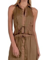 Elan - Sleeveless Halter Button Down Top - Lyst