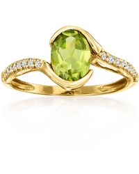Ross-Simons - Peridot Ring With Lab-Grown Diamonds - Lyst