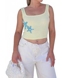 Pretty Garbage - Elin Starfish Beaded Ribbed Tank Top - Lyst