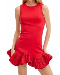 Lena® - Flutter Ruffle Hem Mini Dress - Lyst
