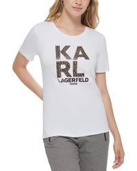 Karl Lagerfeld - Crewneck Logo Graphic T-shirt - Lyst
