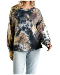Umgee - Tie Dye Twisted Collar Sweater - Lyst