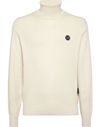 Philipp Plein - Knited Turtleneck Pullover Wool Silk Blend - Lyst