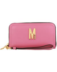 Moschino - Logo Leather Zip Wallet - Lyst