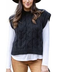Grace and Lace - Cable Knit Sweater Vest - Lyst