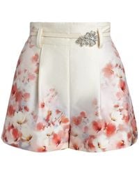 Zimmermann - Crush Flat Front Shorts - Lyst