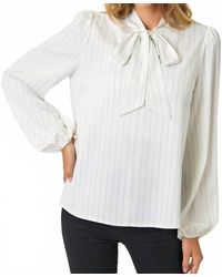 Mystree - Ribbon Tie Stripe Top - Lyst