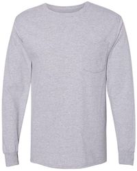 Hanes - Workwear Long Sleeve Pocket T-shirt - Lyst