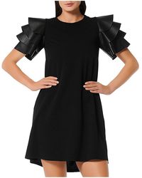 Gracia - Faux Leather Mini Shift Dress - Lyst