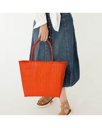 Fashnzfab - Basket Weave Tote Bag Shoulder Bag - Lyst