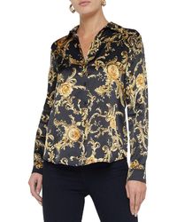 L'Agence - Tyler Silk Blouse - Lyst