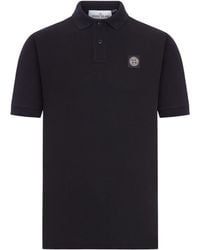 Stone Island - Logo Cotton Polo Shirt - Lyst