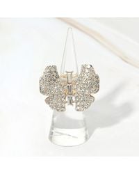 Fashnzfab - Rhinestone Pave Butterfly Accent Stretch Ring - Lyst