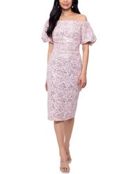 Xscape - Sequined Midi Cocktail And Party Dress - Lyst