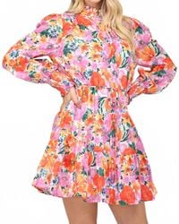 Fate - Floral Button Front Dress - Lyst
