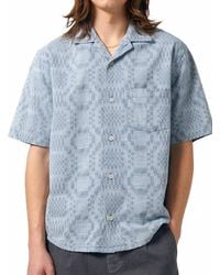 Corridor NYC - Diamond Jacquard Short Sleeve Camp Shirt - Lyst