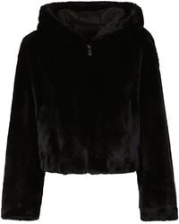 Pinko - Gasteria Polyester Faux Fur Hooded Jacket - Lyst