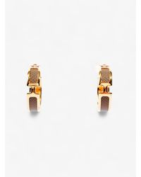 Hermès - Olympe Earrings Etoupe Rose Gold Plated - Lyst