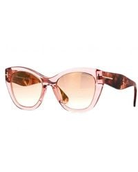 Tom Ford - Cat Eye Full Rim, With A Transparent Frame And Gradient With Flash Lens - Lyst