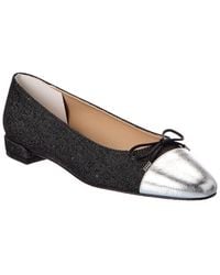 Stuart Weitzman - Sleek Bow Denim Flat - Lyst