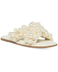 Steve Madden - Duri Embellished Imitation Pearl Slide Sandals - Lyst