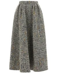 Alessandra Rich - Wool Blend Tweed Skirt - Lyst
