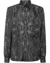 Philipp Plein - Printed Silk Shirt Gothic Plein - Lyst