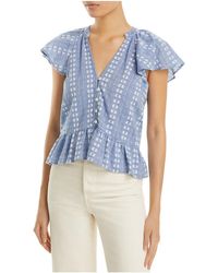 Veronica Beard - Embroidered Cotton Blouse - Lyst