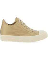 Rick Owens - Lamb Leather Low-Top Sneakers With Calf Leather Toe Cap - Lyst