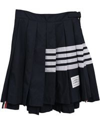 Thom Browne - 4-Bar Stripe Pleated Mini Skirt - Lyst