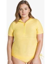 Calypsa - Plus Half-Zip Short Sleeve Rashguard Adele Swim Top - Lyst