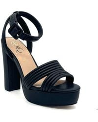 Exe' - Strap Platform Block Heel Sandal - Lyst