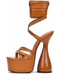 Cape Robbin - Julee Tie Up Platform Thick Heel - Lyst