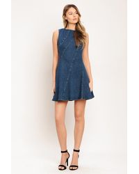 TRUEDAMES - Day To Night Denim Mini Dress - Lyst