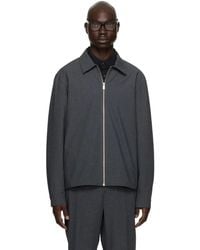 Calvin Klein - Melange 40Qm519 Shirt Jacket Full Zip Collared Kfc77 - Lyst