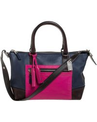 COACH - Color Leather Front Zip Tote - Lyst