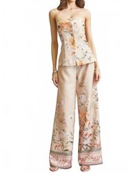 BLITHE - Lupita Floral Bustier Top And Wide Leg Pants Set - Lyst