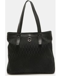 Aigner - Monogram Canvas And Leather Tote - Lyst