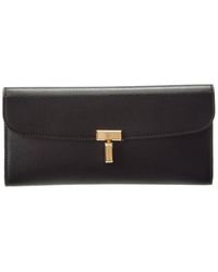 TOTEME - T Lock Fold-Over Leather Continental Wallet - Lyst