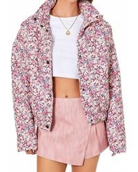 Baevely By Wellmade - Wishful Thinking Floral Puffer Jacket - Lyst
